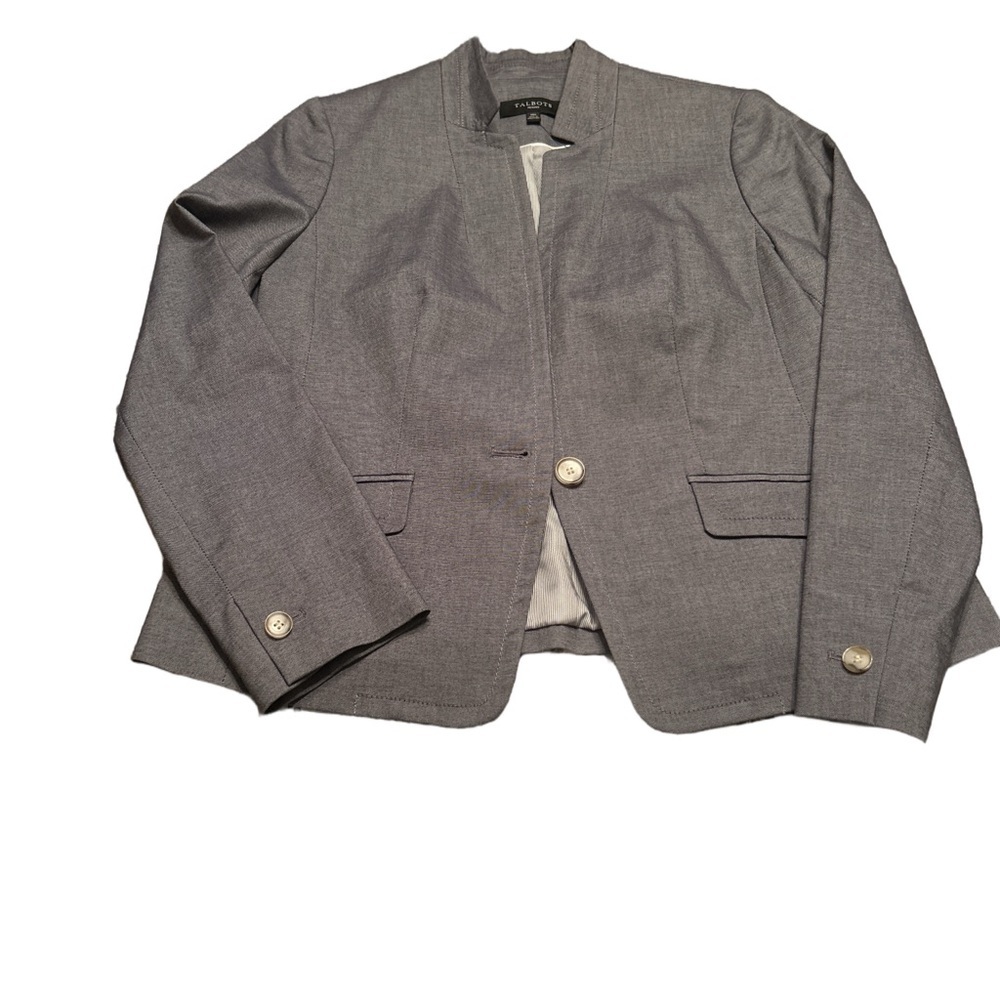 NWT Talbots Gray Blazer 10 Petite